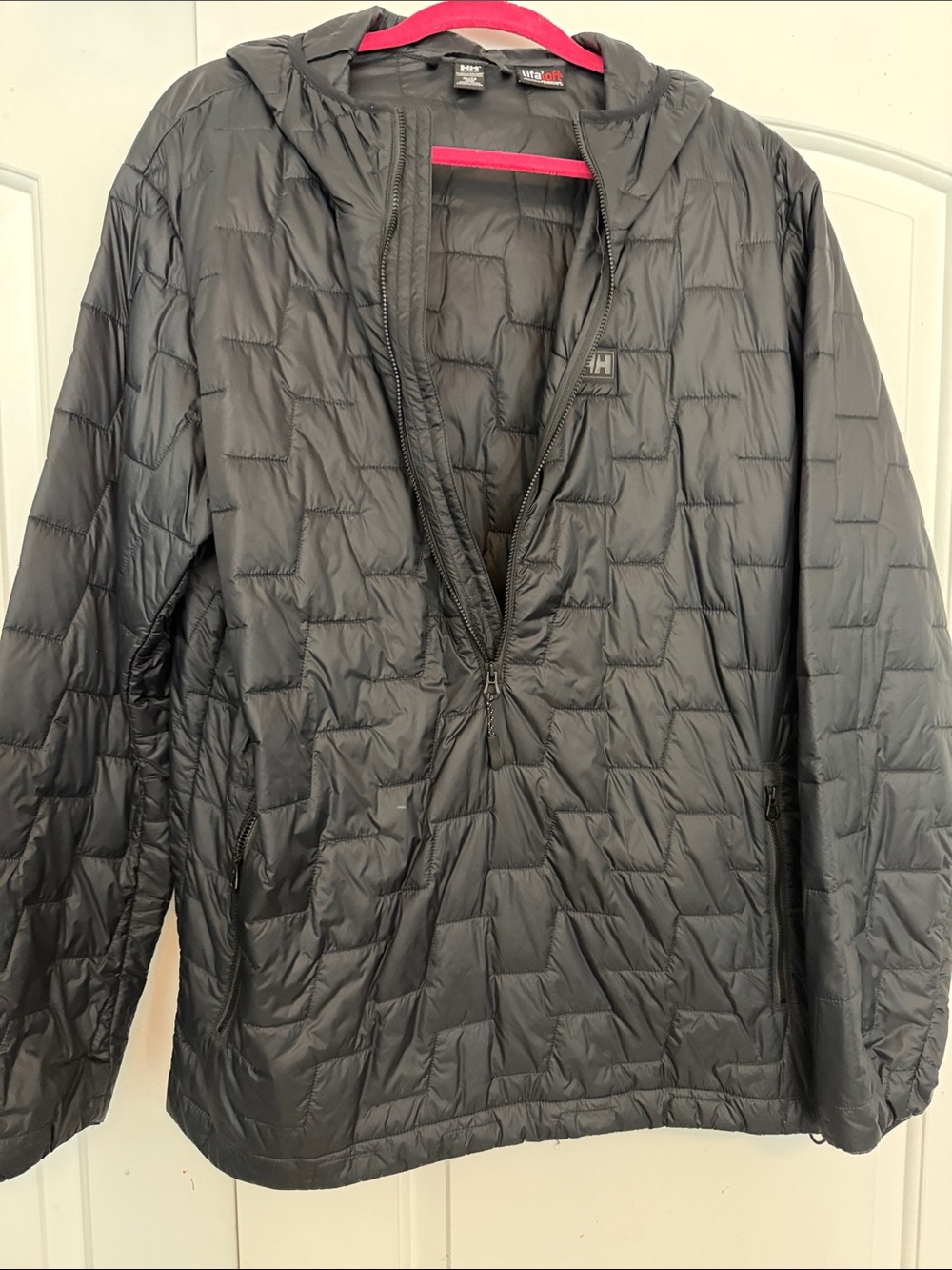 Helly Hansen Hooded Quilted Packable Puffer Jacket, Black, Jacket, XL, Men